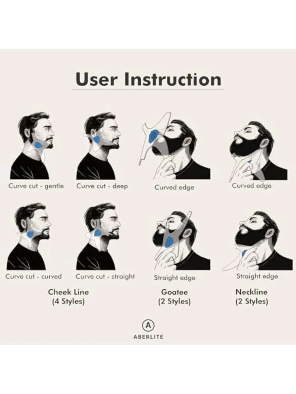 Beard Shaping Kit with Barber Pencils - Premium Clear Stencil Tool for Perfect